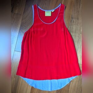 Anthropologie maeve silk racerback tank top 8 red - EUC/Like new condition